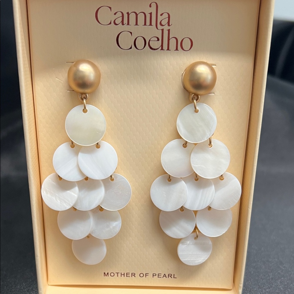 Camila Coelho | Mother of Pearl Dangle Earrings - Picture 4 of 9